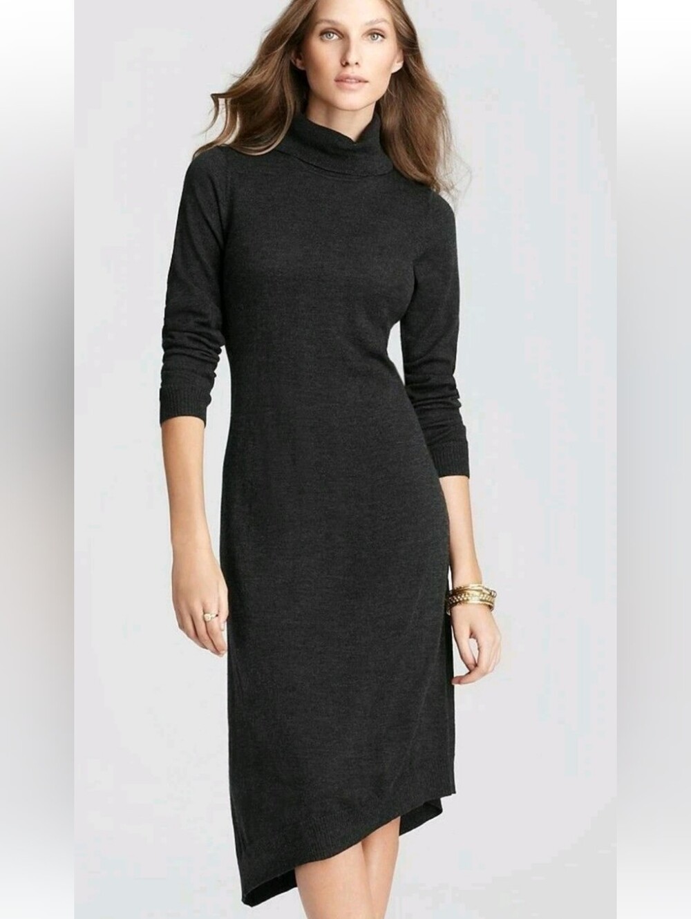 EILEEN FISHER merino wool grey sweater dress - size large